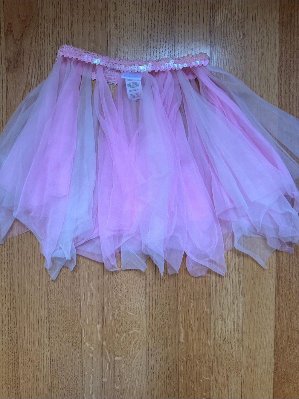 Girls Pink Sequin Tulle Dance Skirt